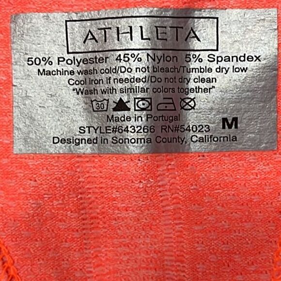 Athleta Heather Bright Orange Razorback Tank Top Vertical Rouging Stripes-Med - Picture 11 of 12